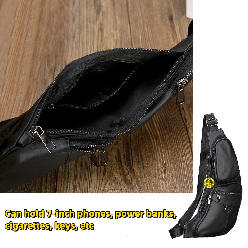 Men's Vintage Leather Sling Bag | Stylish Crossbody Outdoor Bag