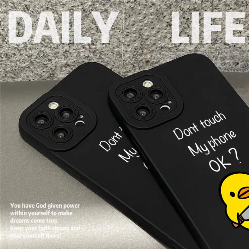 Cute Minimalist Cartoon Duck Silicone Phone Case | Stylish Protection
