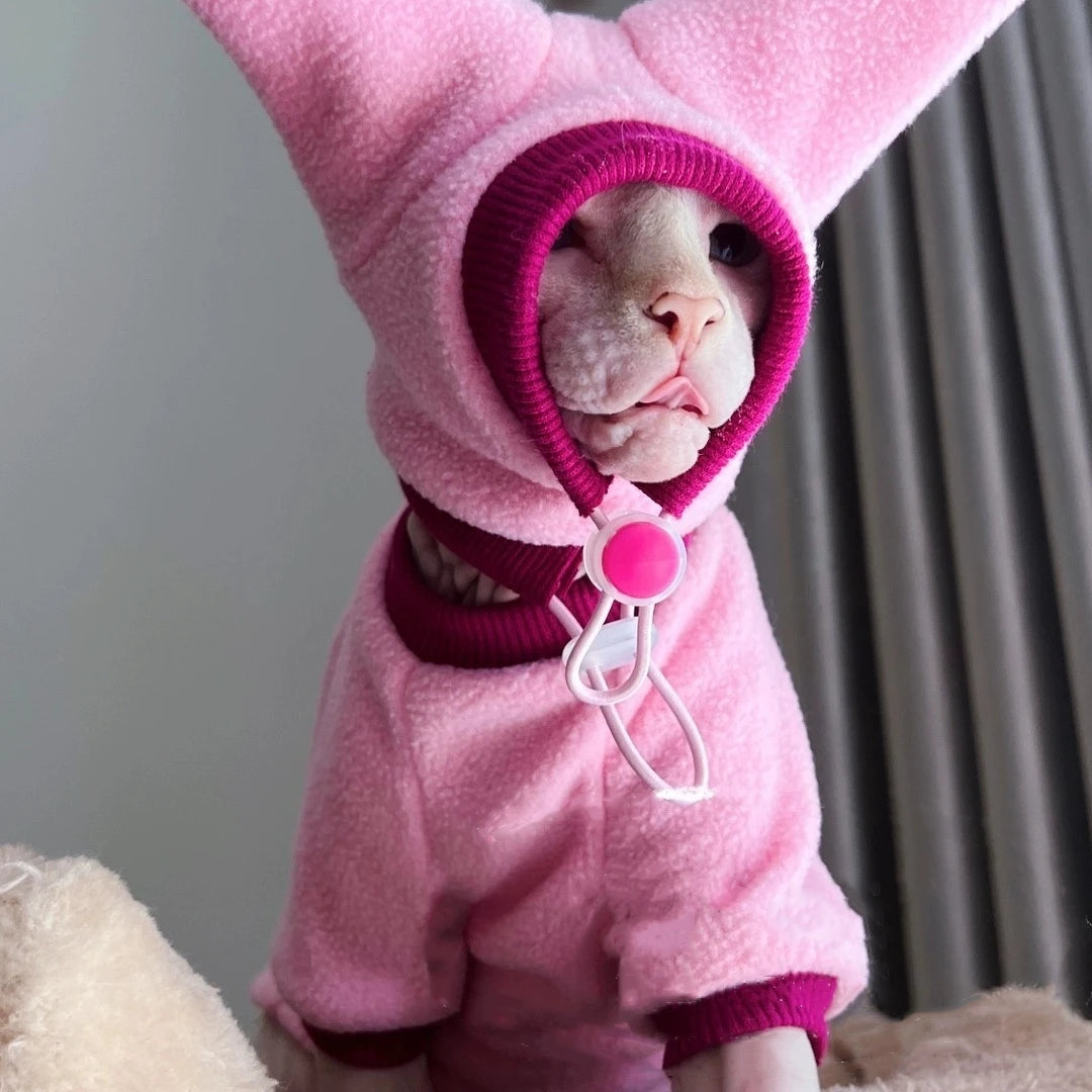 Winter Fleece Cat Coat Suit | Warm & Stylish Pet Apparel