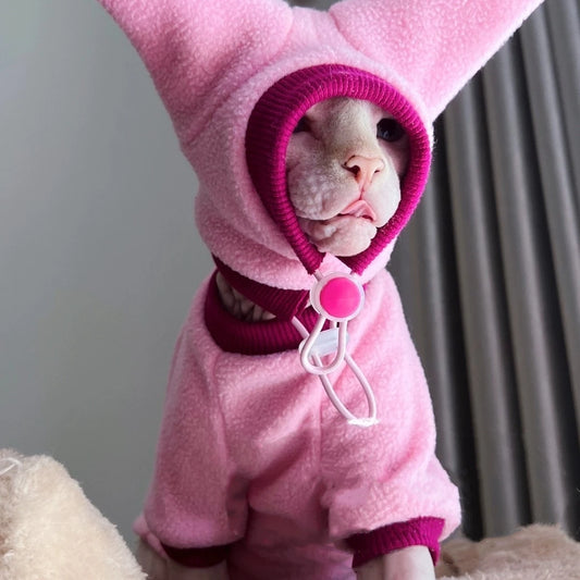 Winter Fleece Cat Coat Suit | Warm & Stylish Pet Apparel