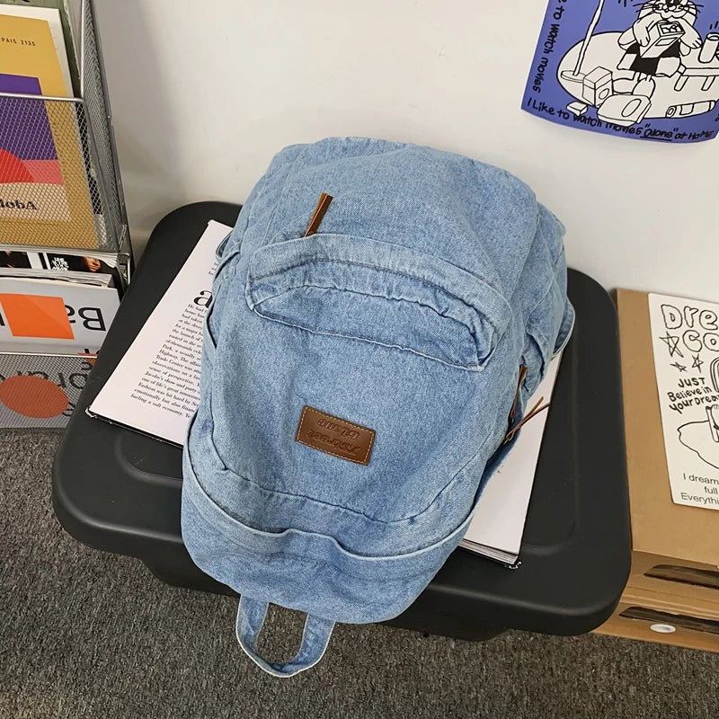 Trendy Denim Backpack for Students | Durable & Stylish Design