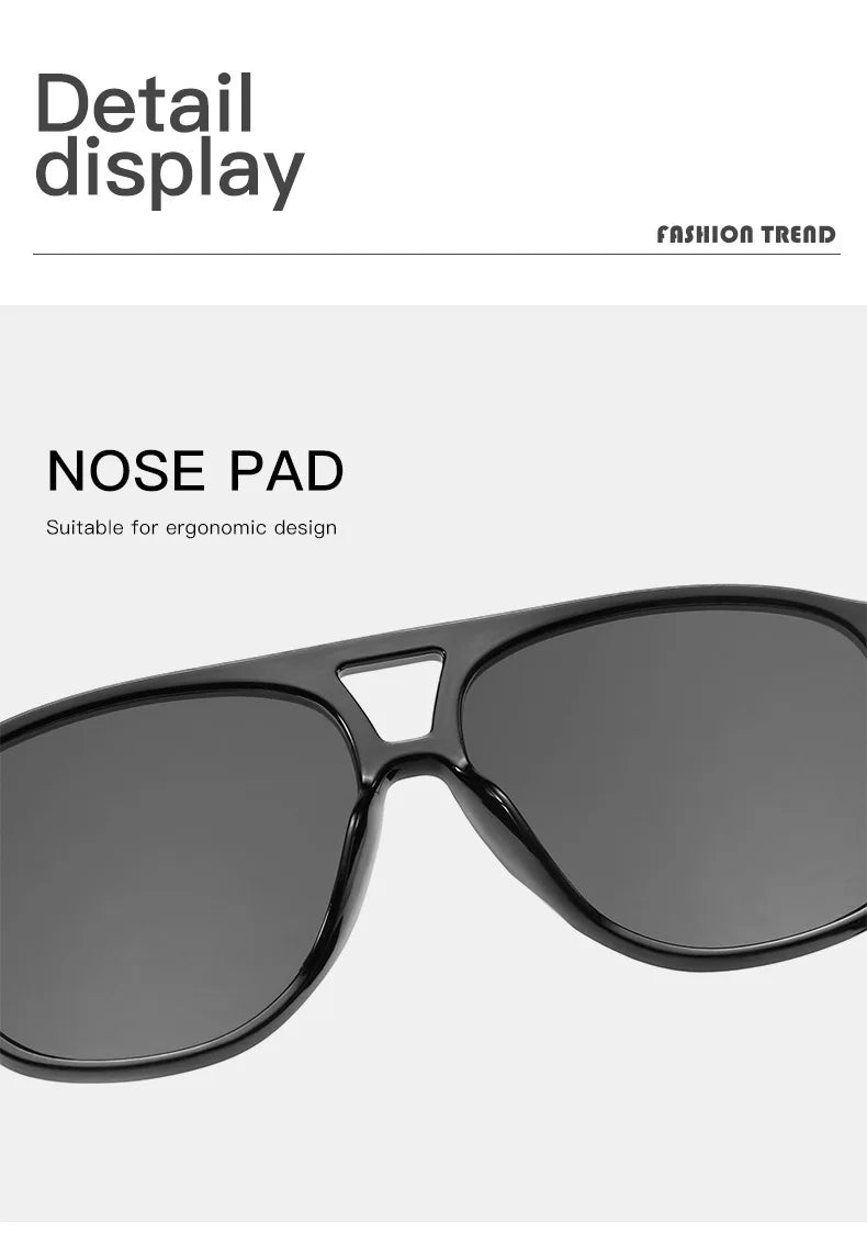 Luxury Big Frame Pilot Sunglasses | Trendy UV400 Shades