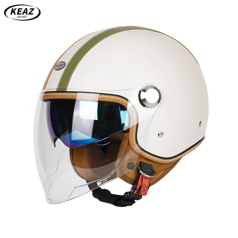 Stylish Yellow Leopard Print Open Face Motorcycle Helmet