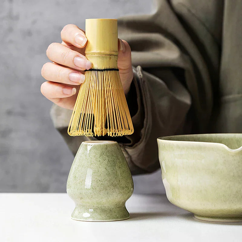 Juego completo de té Matcha con batidor de bambú y accesorios