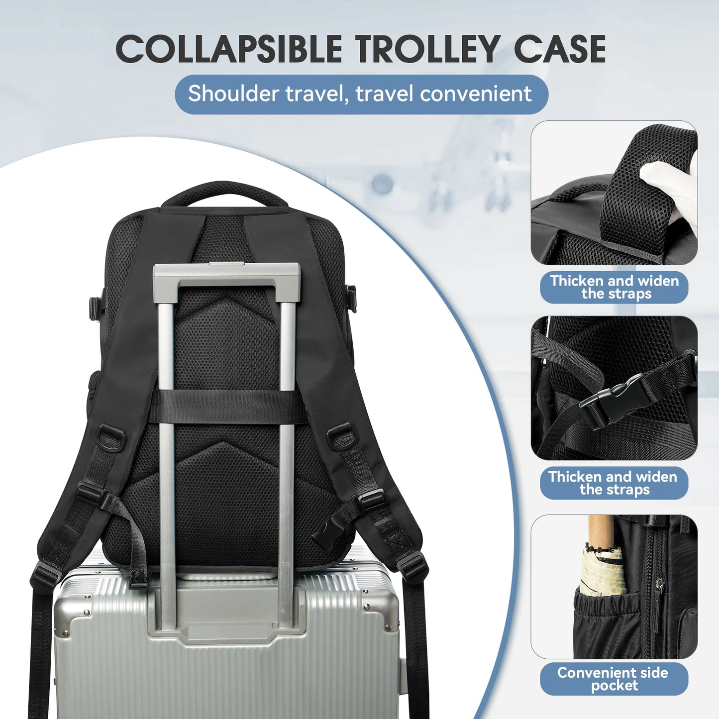 Large Capacity Expandable Business Backpack for School & Travel