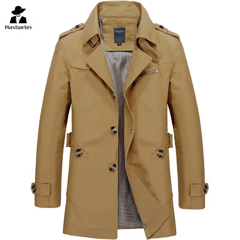 Men's Casual Windbreaker Long Jackets | Stylish Trench Coat