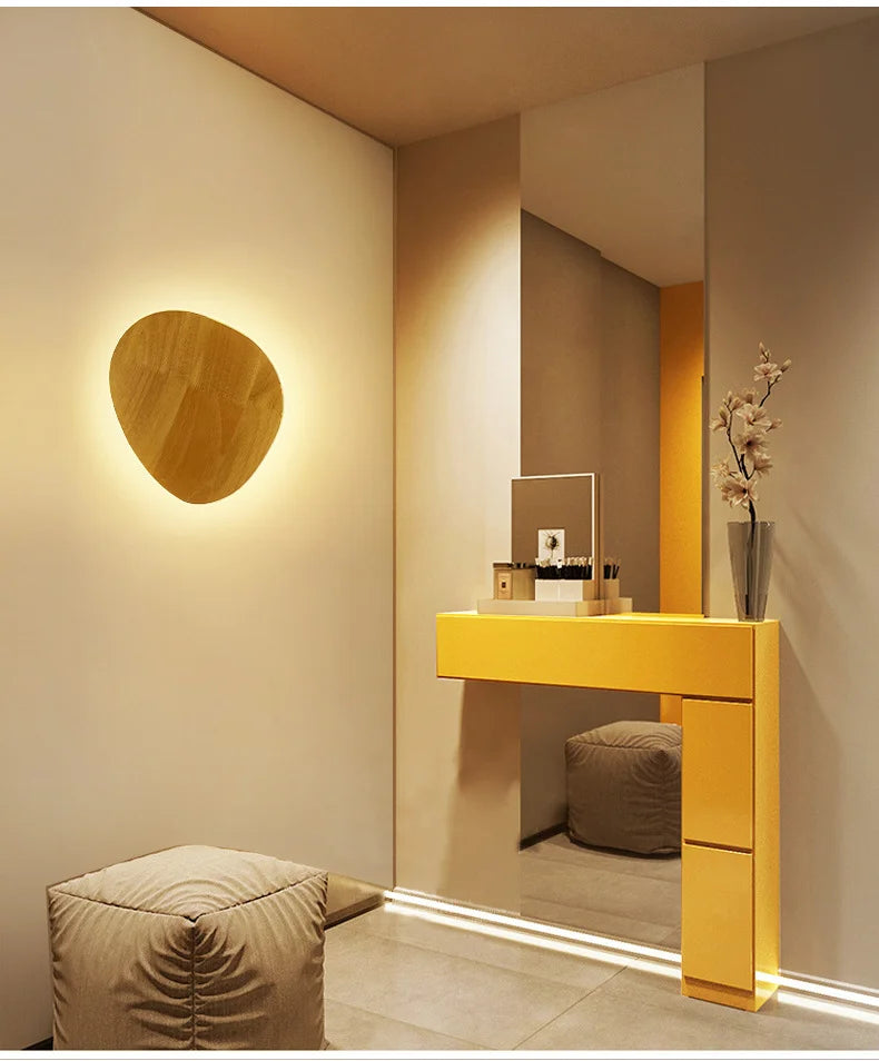 Nordic Wooden Wall Lamp | Creative LED Atmosphere Light
