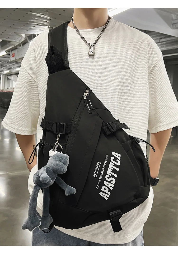 Outdoor Motorcycle Sport Travel Crossbody Bag Tactical Multifunction Waterproof Single Shoulder Backpack Unisex Casual Chest Bag