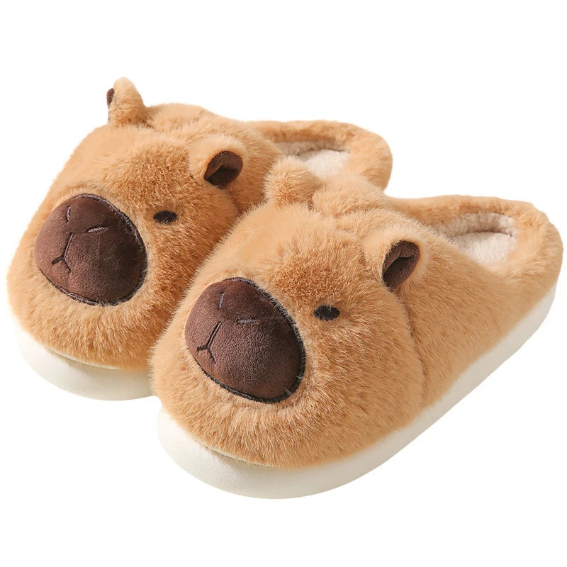 Women's Cute Plush Capybara Slippers | Cozy Indoor House Shoes