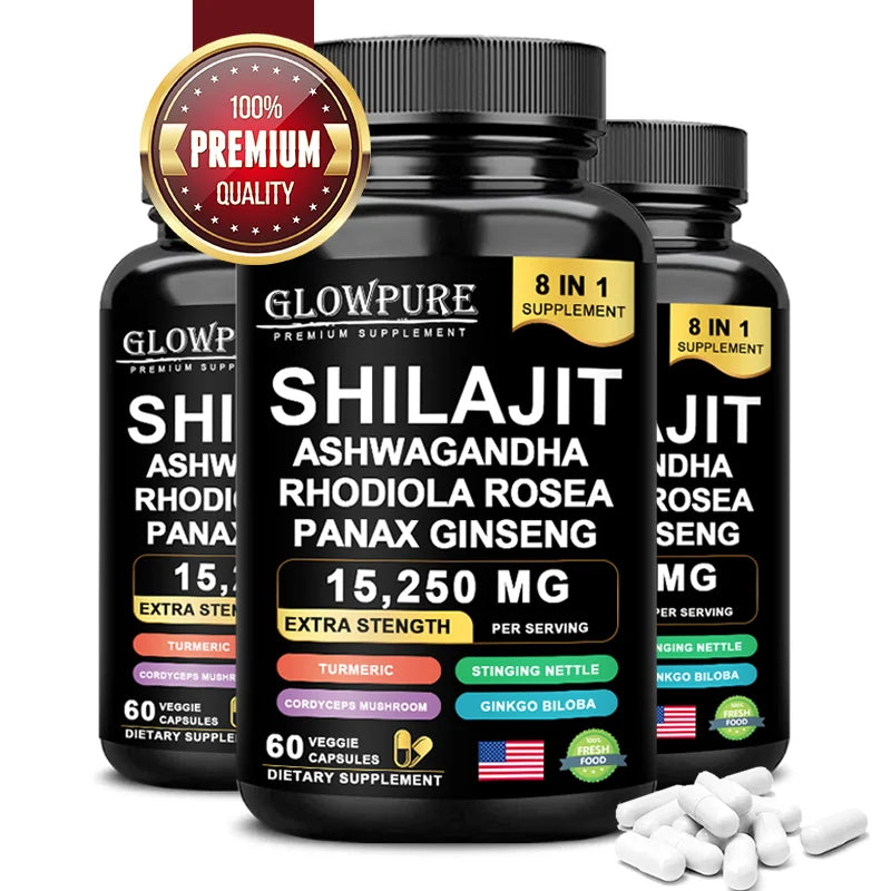 8-in-1 Shilajit Supplement with Ginseng & Ashwagandha
