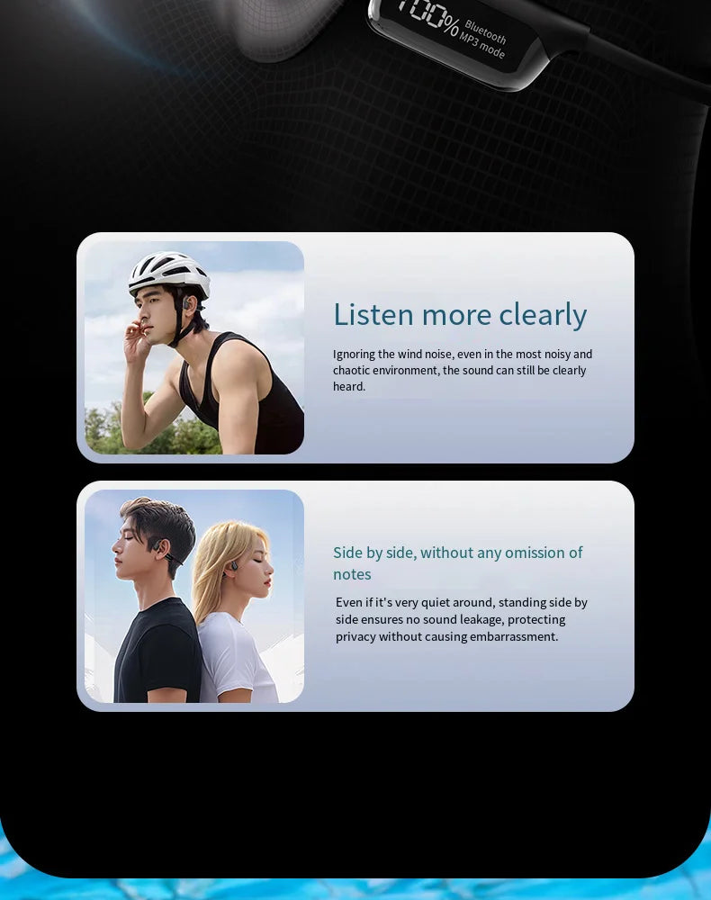 IPX8 Waterproof Bone Conduction Headphones | Open-Ear Bluetooth