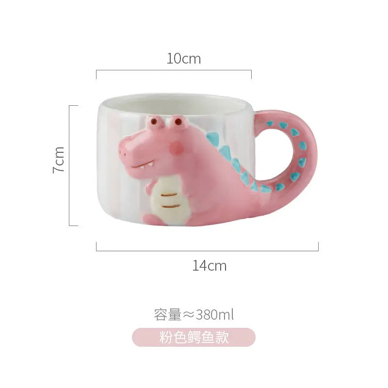Cute Dinosaur Mug | Colorful Ceramic Coffee Cup for Home & Gifts