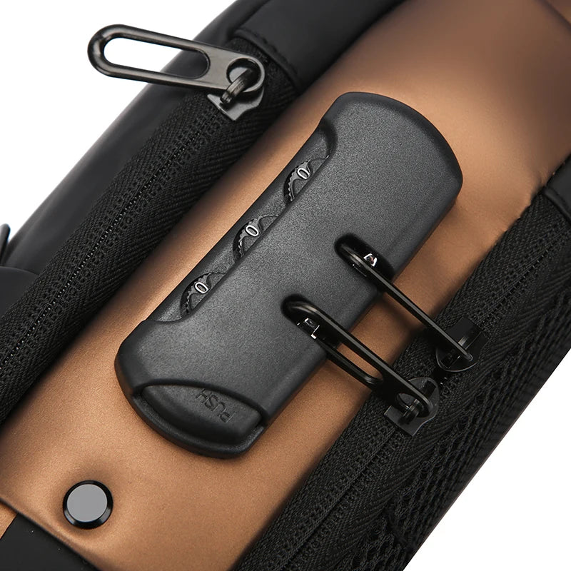 Men's Anti-Theft Sling Bag | USB Charging Crossbody Pack