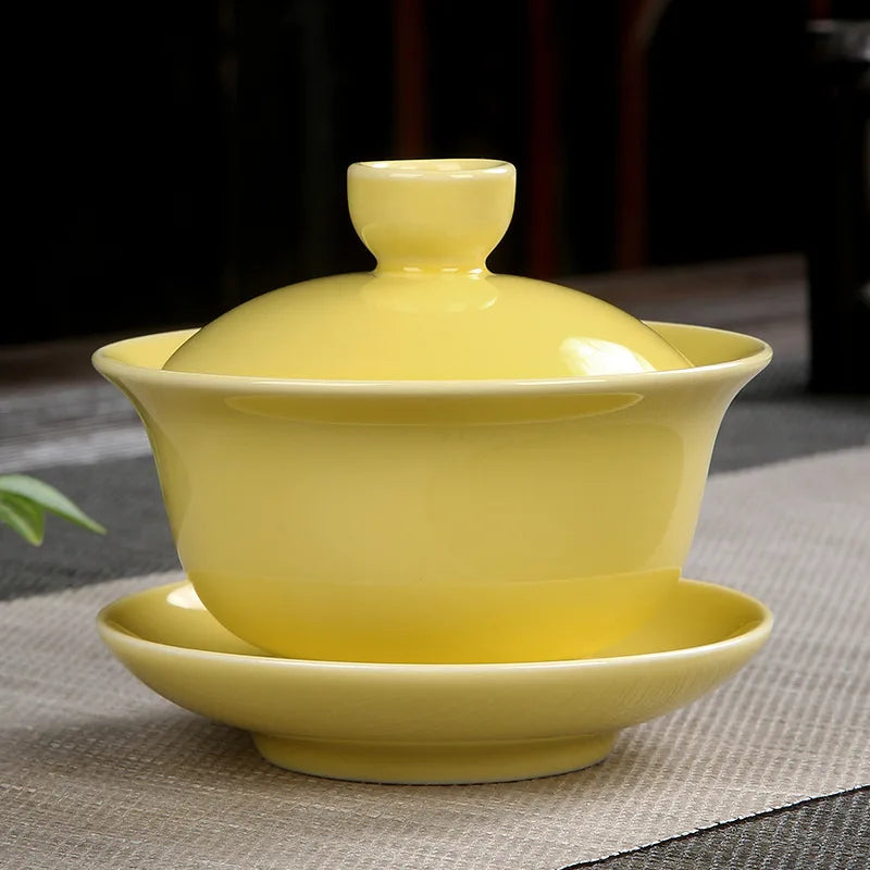 Handmade Ceramic Porcelain Gaiwan Teaware Set | Perfect for Kung Fu Tea