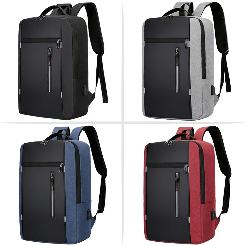 Men's Waterproof Oxford Laptop Backpack with USB Charging Port