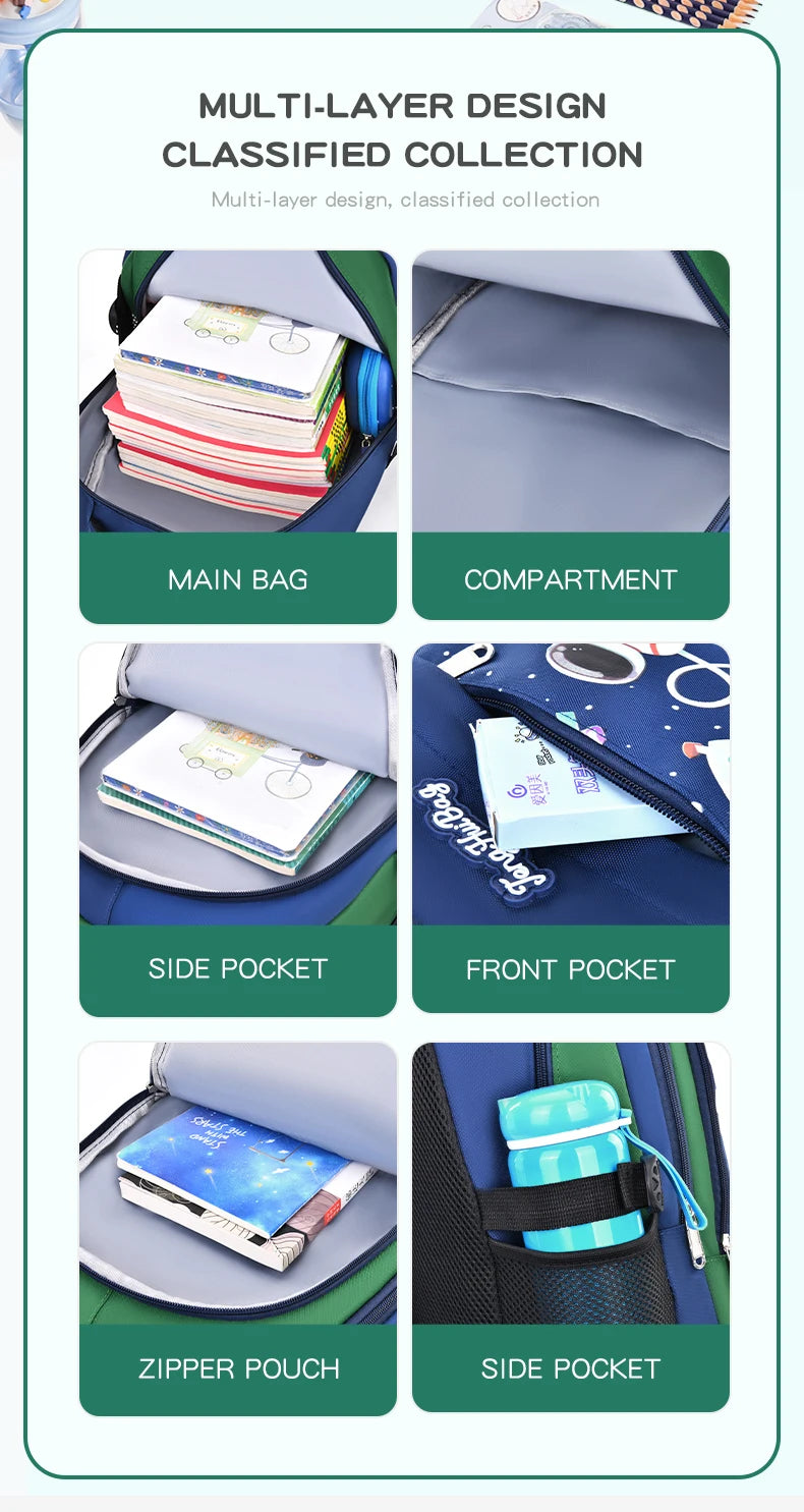 Astronaut-Themed Waterproof School Backpack for Kids | Stylish & Durable