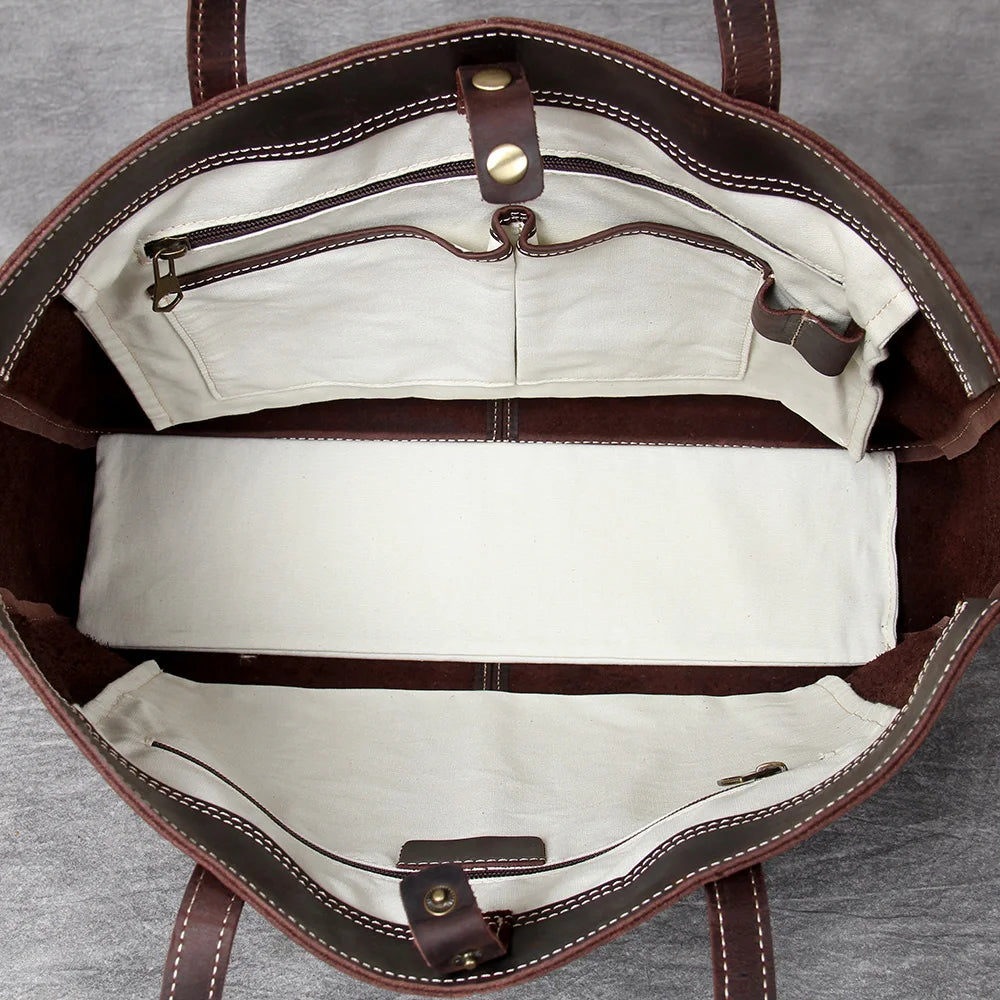 Genuine Leather Tote Bag | Versatile Shoulder Bag for Men & Women