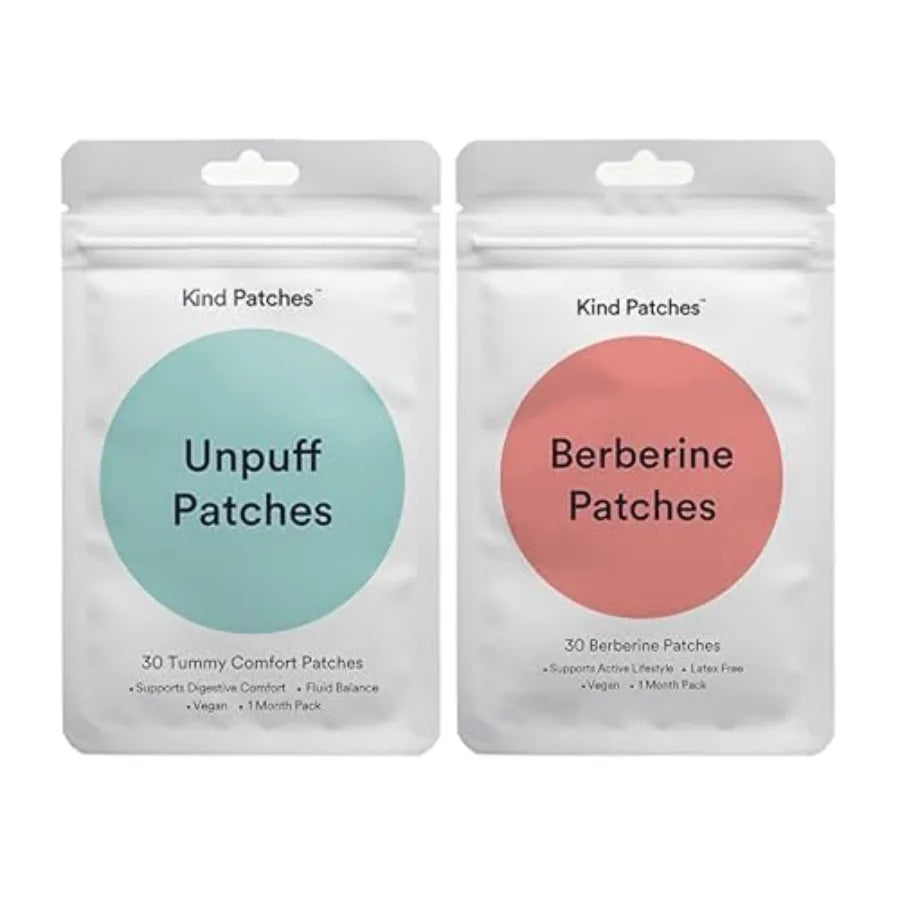 Vegan Berberine and Unpuff Patch Bundle | 60 Latex-Free Patches