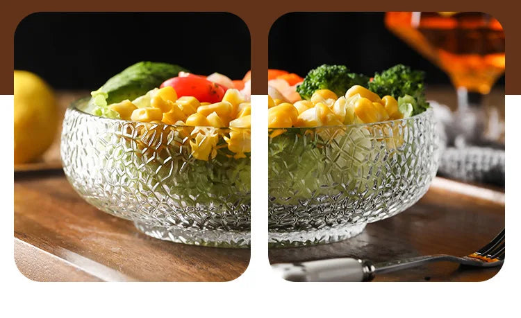 Cuenco de cristal transparente creativo | Vajilla nórdica elegante