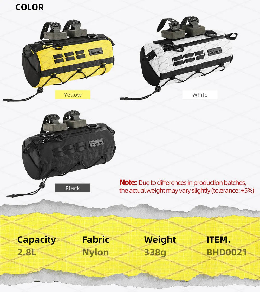 Durable Bike Handlebar Bag | 2.8L Wear-Resistant Bicycle Bag