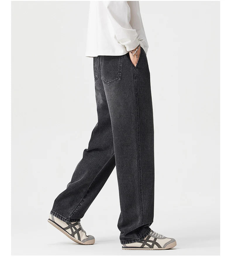 Men's Vintage Drawstring Wide-Leg Jeans | Trendy Casual Pants