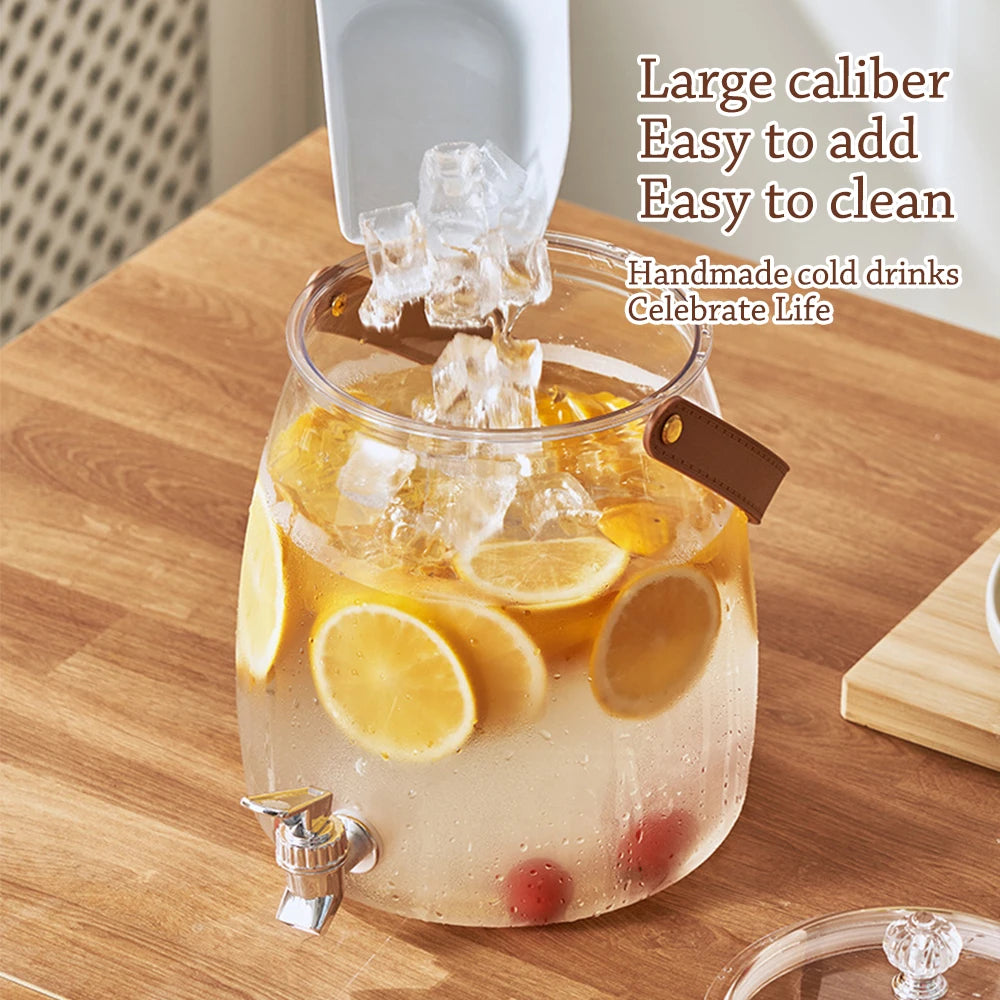 Large Capacity Summer Cold Water Kettle with Tap | Versatile Beverage Dispenser