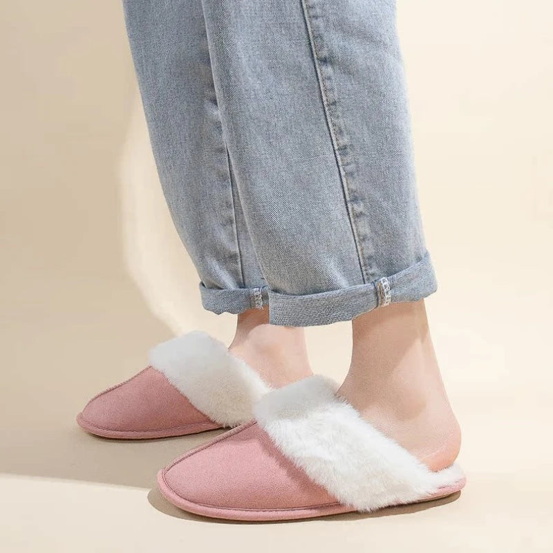 Cozy Women's Fuzzy Lined Indoor Slippers | Warm Anti-Slip Comfort