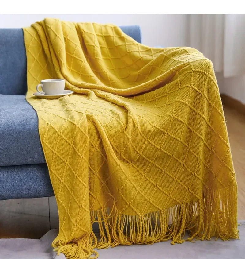 Soft Knitted Shawl Blanket | Cozy Travel & Home Essential