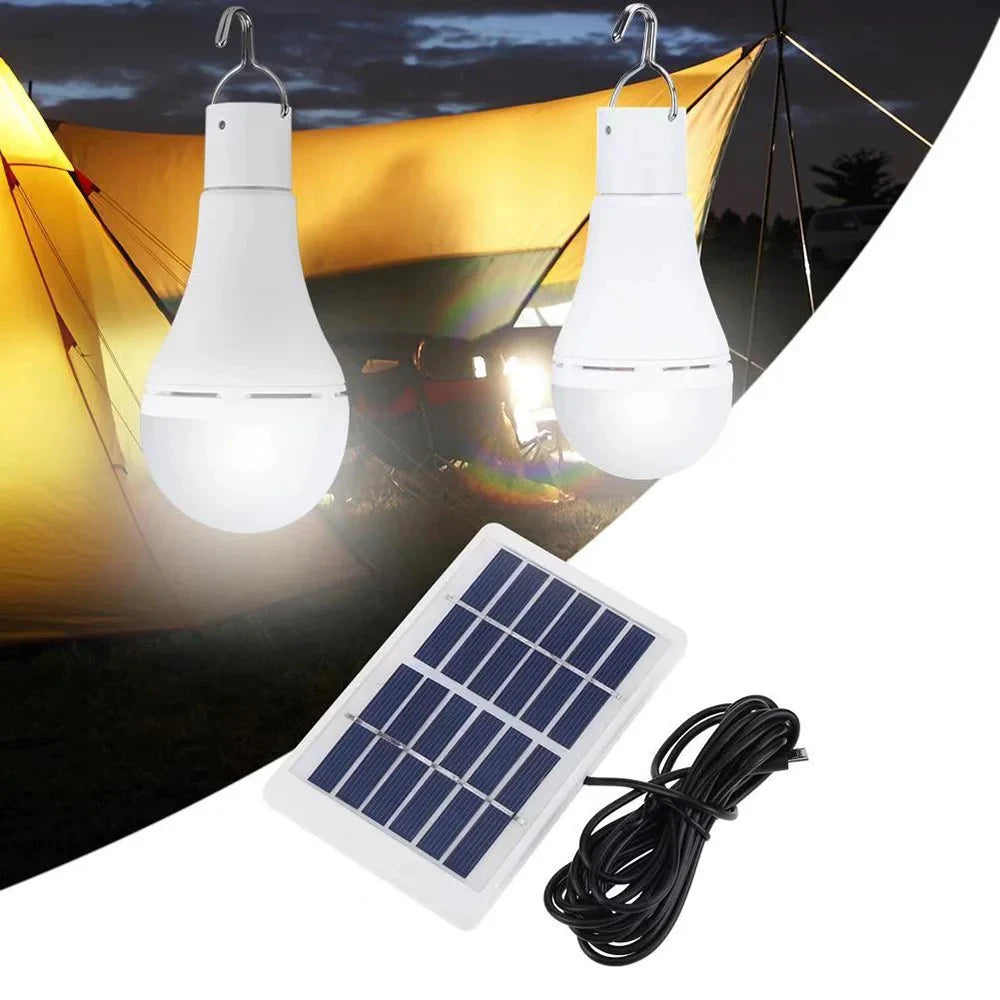 Portable LED Solar Bulb Light | Waterproof & USB Charged