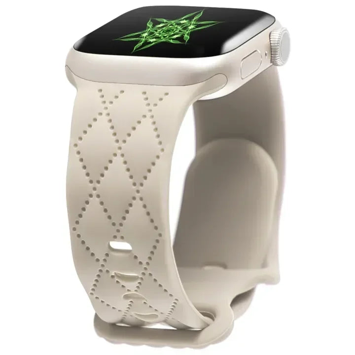 Stylish Engraved Silicone Watch Strap for Apple Watch