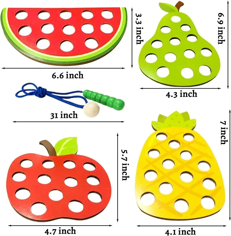 Educational Wooden Lacing Toy | Enhance Fine Motor Skills