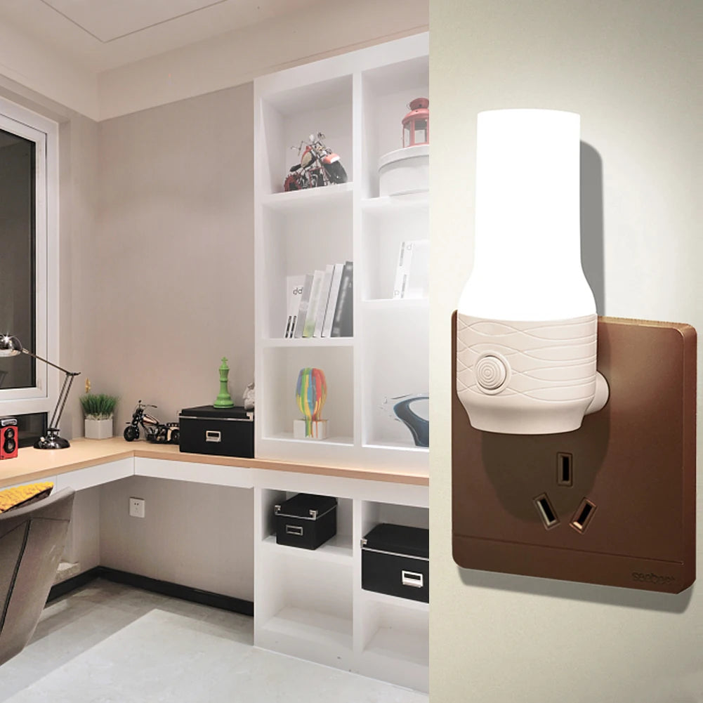 Luz nocturna LED enchufable | Iluminación blanca cálida y brillante ajustable