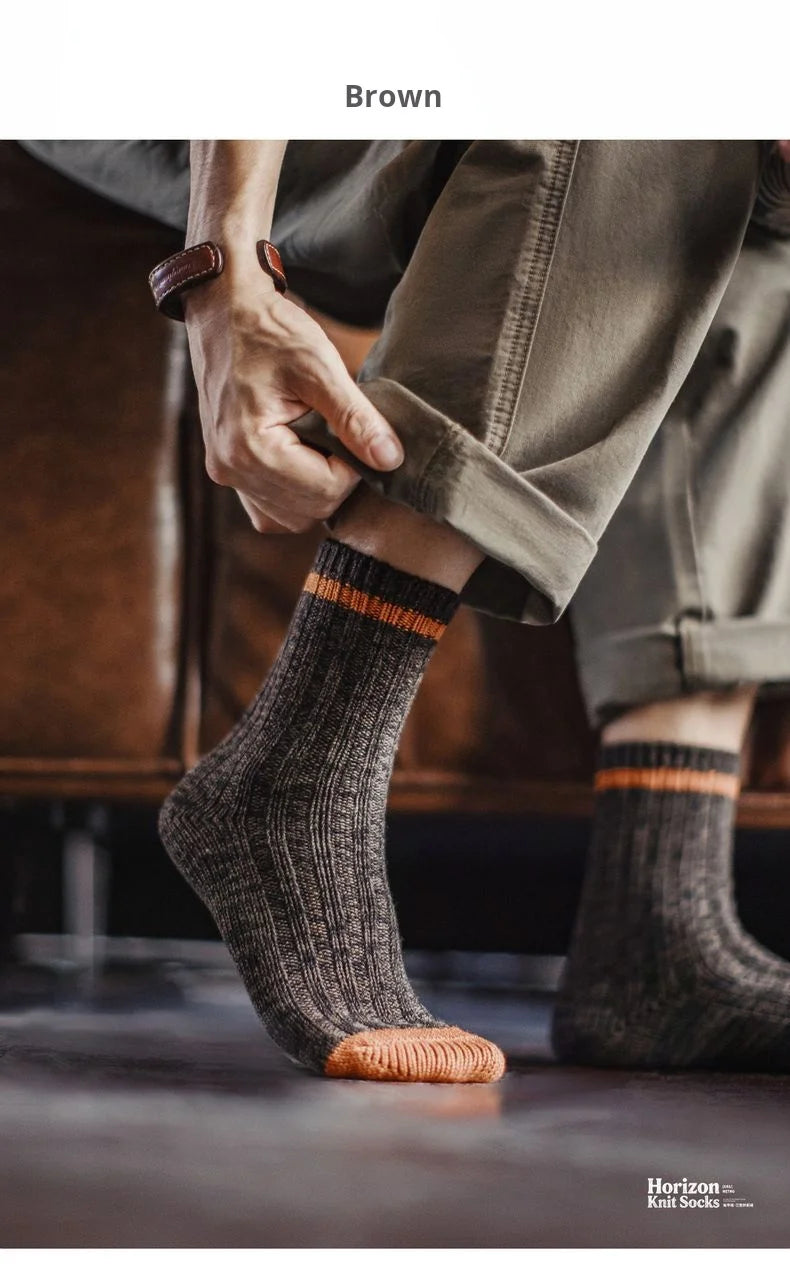 Men's 3-Pack Vintage Wool Blend Socks | Cozy Thermal Comfort