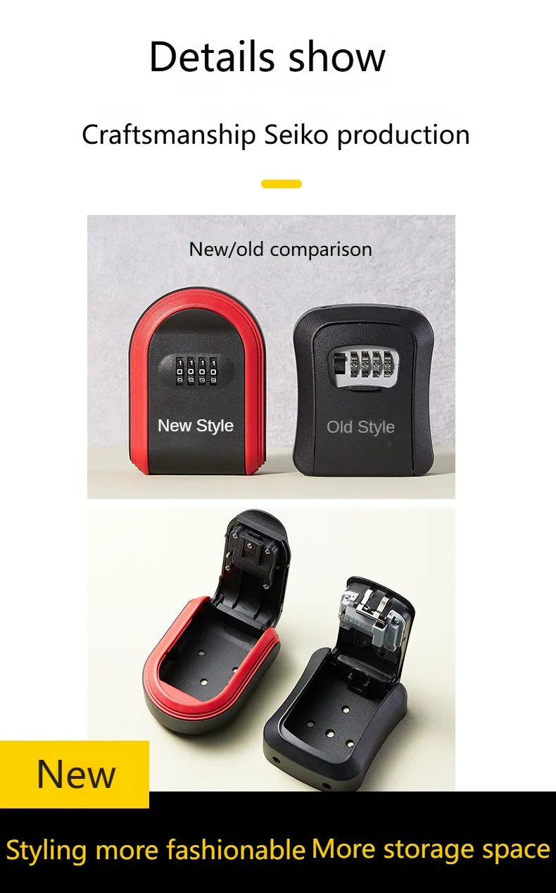 Wall Mount Key Lock Box | Secure 4-Digit Code Storage Organizer