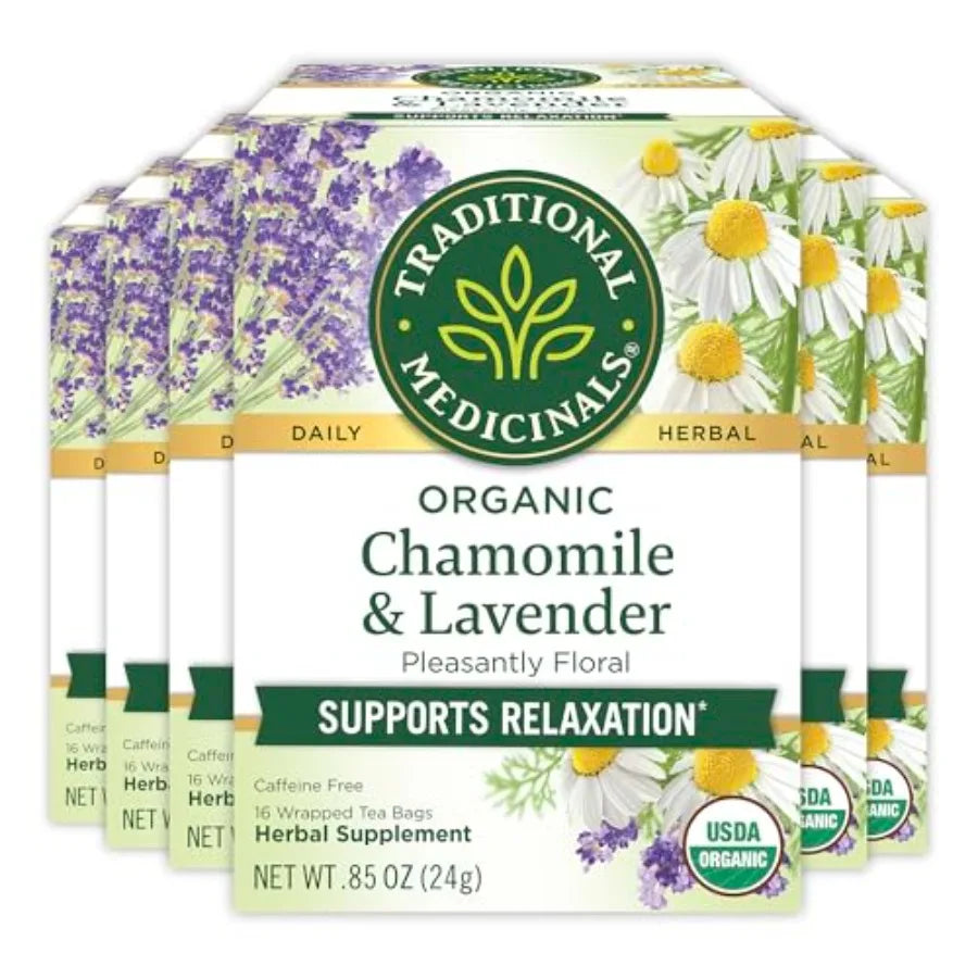 Organic Chamomile and Lavender Herbal Tea for Evening Relaxation