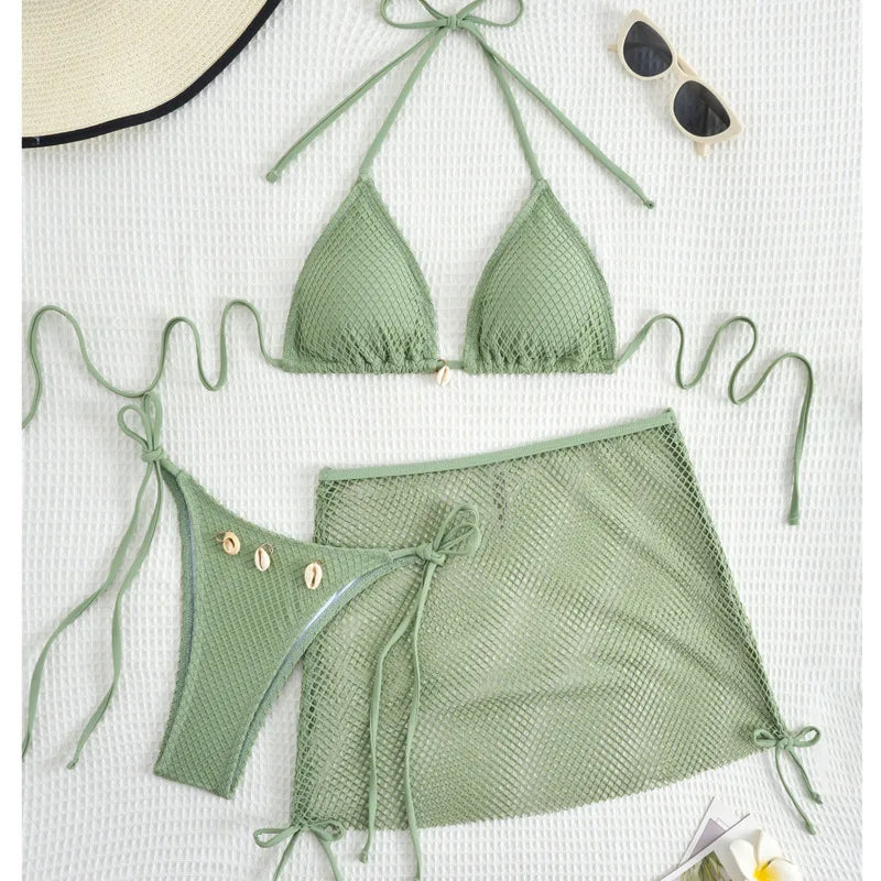 Stylish Three-Piece Bikini Set | Perfect for Beach & Pool Days