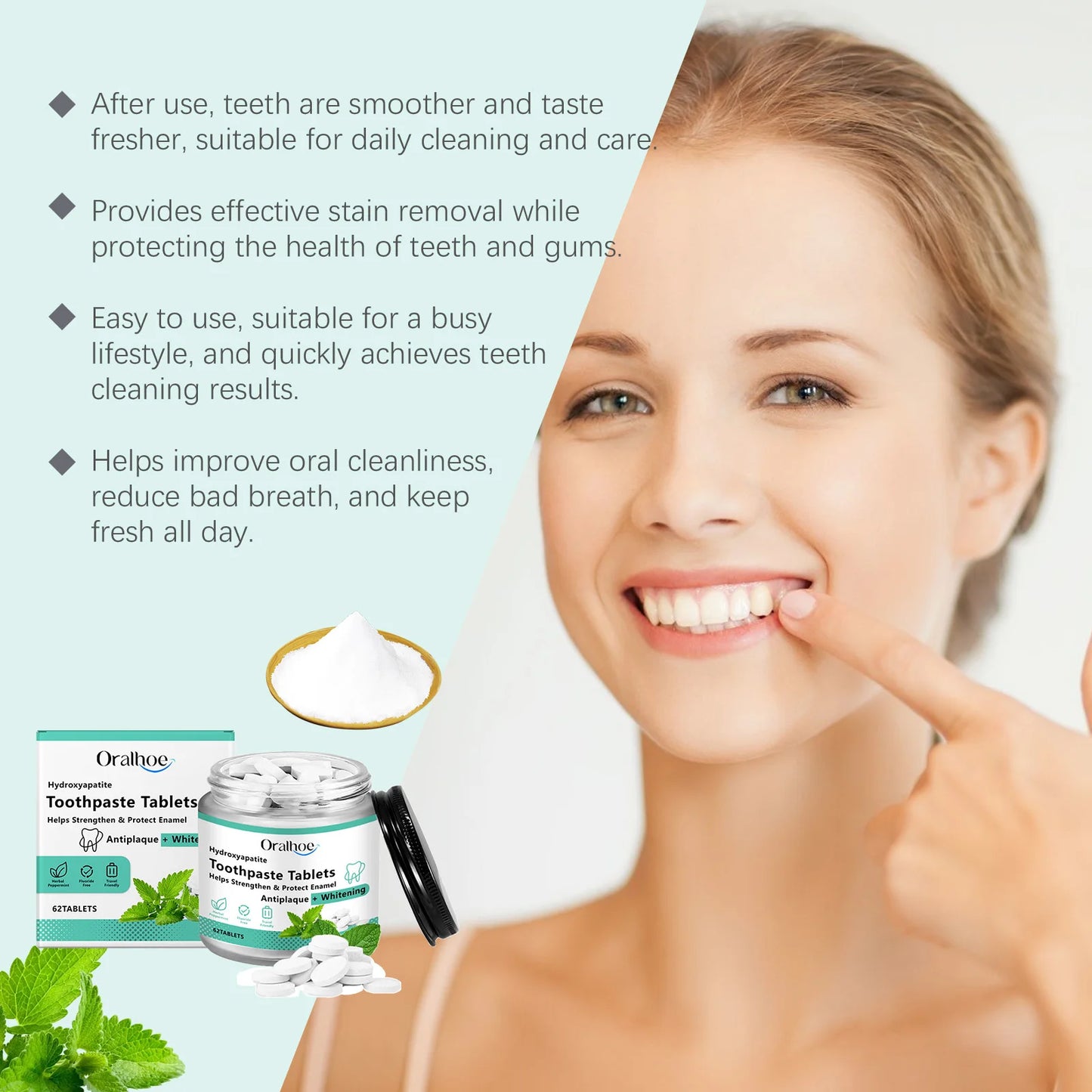 Fresh Mint Toothpaste Tablets | Eco-Friendly Oral Care Solution
