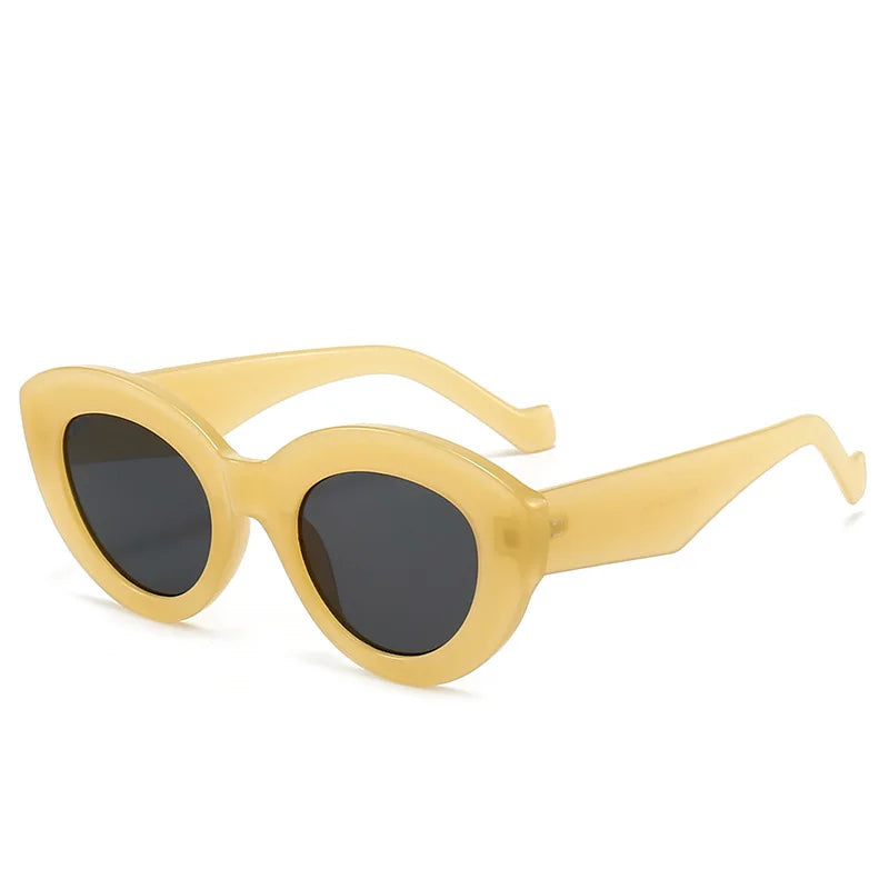 Vintage Thick Frame Oval Cat Eye Sunglasses | Trendy Street Style