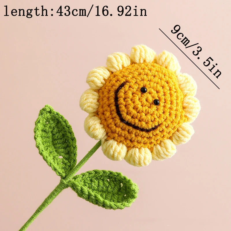 Hand-Knitted Artificial Sunflower | Perfect Gift & Home Decor