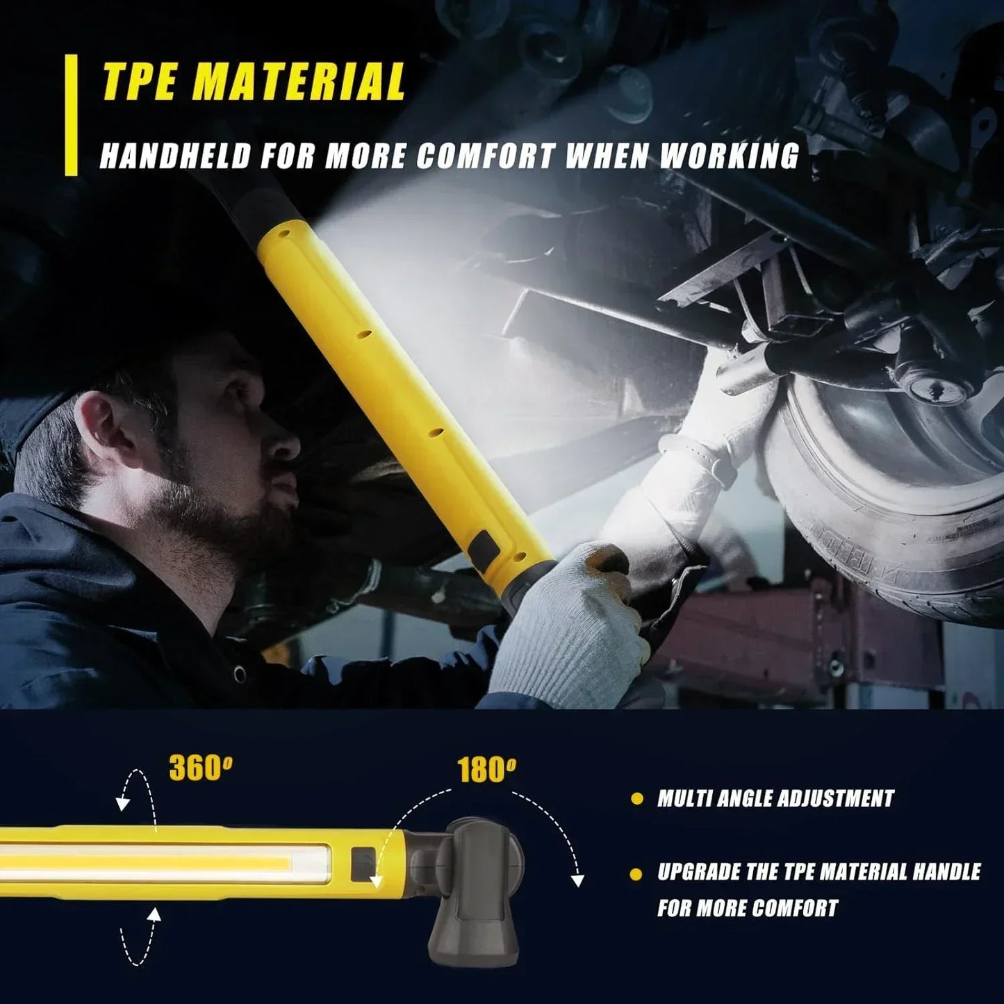 Super Bright Magnetic Work Light with Rechargeable Battery