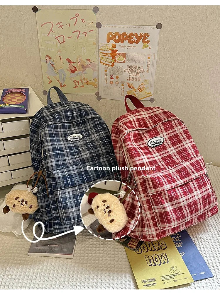 Large Capacity Plaid Backpack | Versatile Travel & School Bag