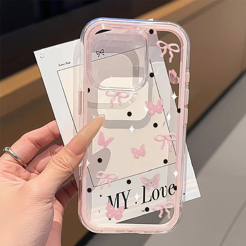 Funda de iPhone Corazón de Amor | Carcasa Transparente Antichoque 2 EN 1