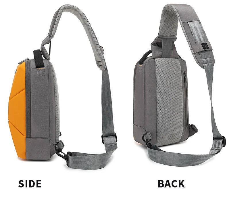 Men's Waterproof Chest Bag with USB Port | Stylish & Lightweight