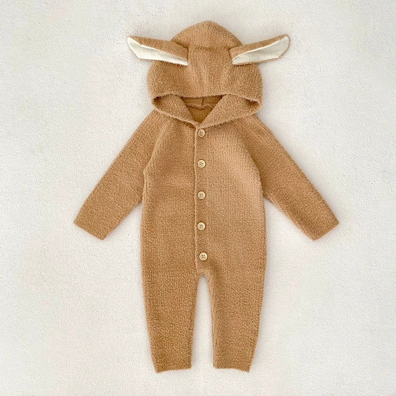 Cozy Cartoon Baby Rompers with Rabbit Ears | Adorable Infant Pajamas