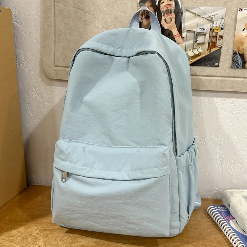 Versatile Solid Color Backpack | Large Capacity Daily Use