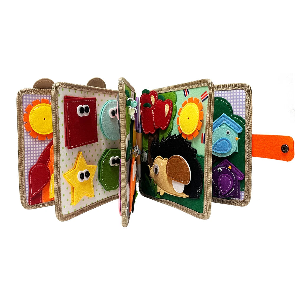 Montessori Giraffe Busy Board | 3D Felt Learning Toy for Kids