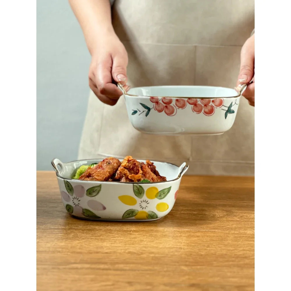 Elegant Hand-Painted Ceramic Bowl | Stylish Home Dining Decor