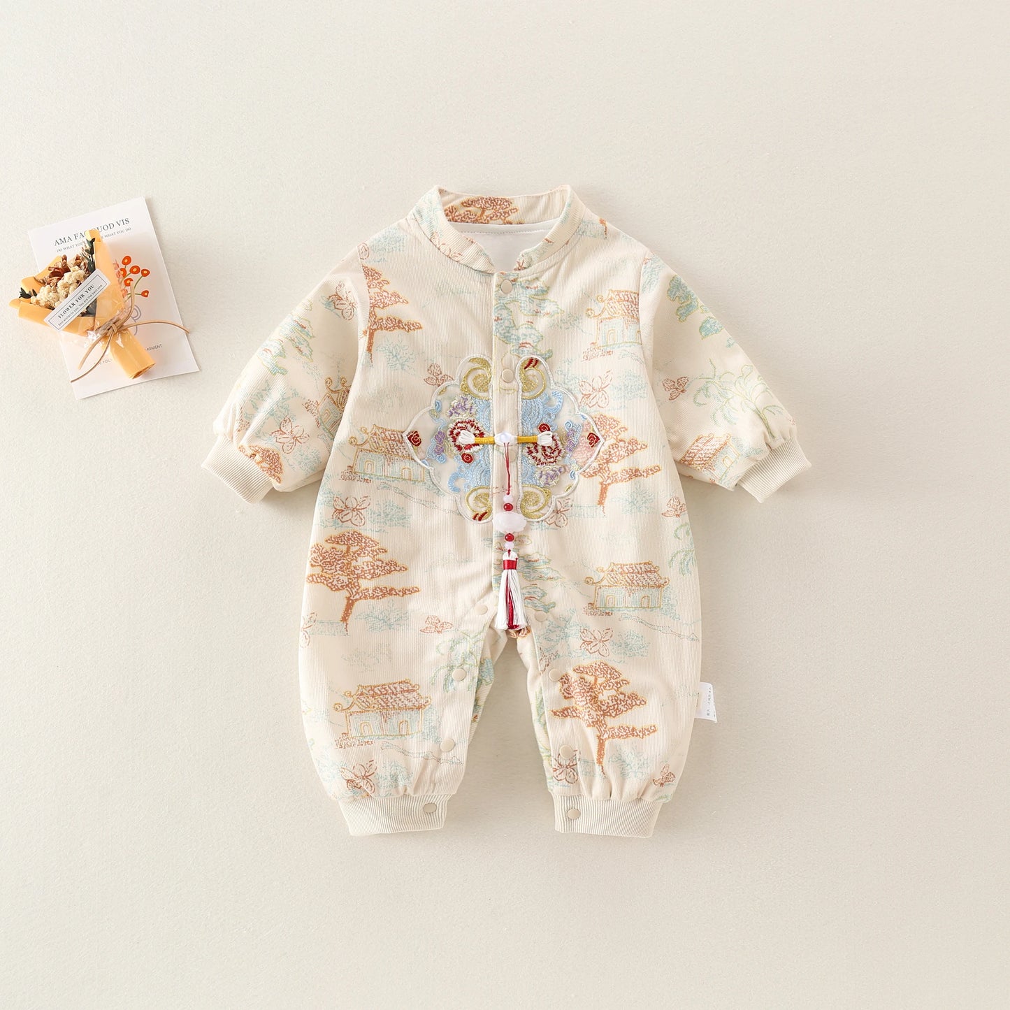 Unisex Baby Jumpsuits | Adorable Floral Embroidery Spring Outfits