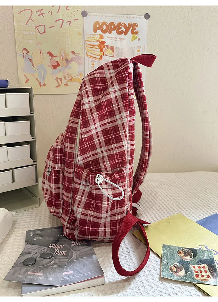 Large Capacity Plaid Backpack | Versatile Travel & School Bag