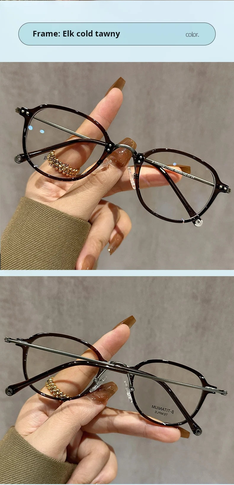 Stylish Half Titanium Oval Eyeglasses for Women | Fashion Meets Function